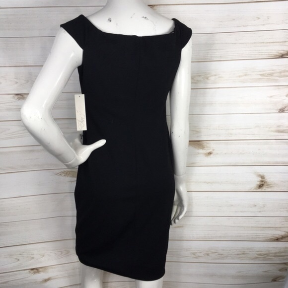 Eliza J Sheath Dress Black Off the shoulder Size 8 NWT - Picture 4 of 7